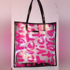Y2K • Victoria's Secret • Graffiti Print • Clear Tote